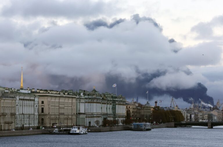 St.Petersburg Oil Site Burns